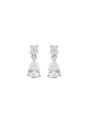 0.50 Carat Solitaire Teardrop Shape Pure Silver Earrings For Women