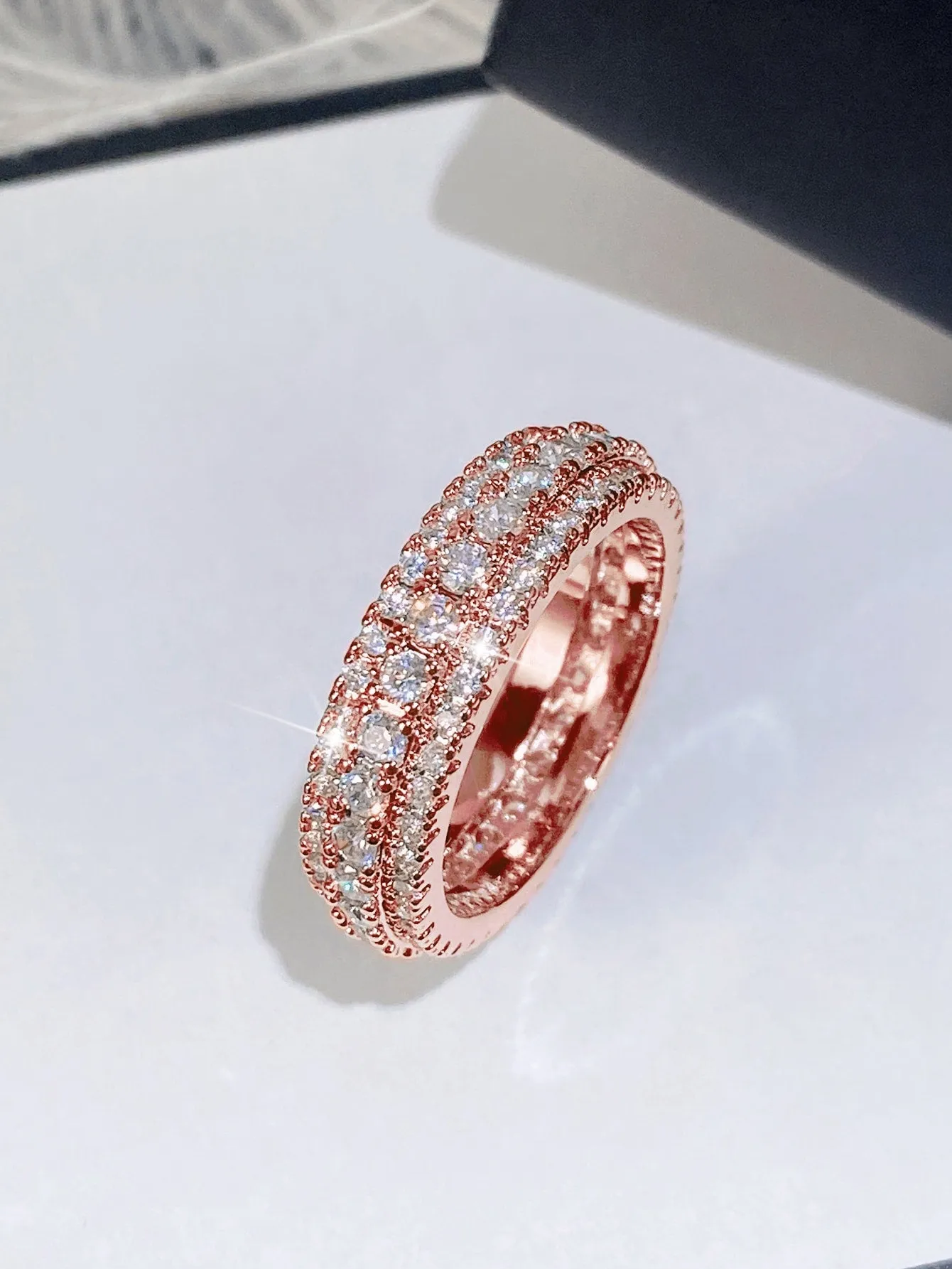 1pc Elegant Cubic Zirconia Ring For Women For Valentine's Day Gift Anniversary Party Jewelry