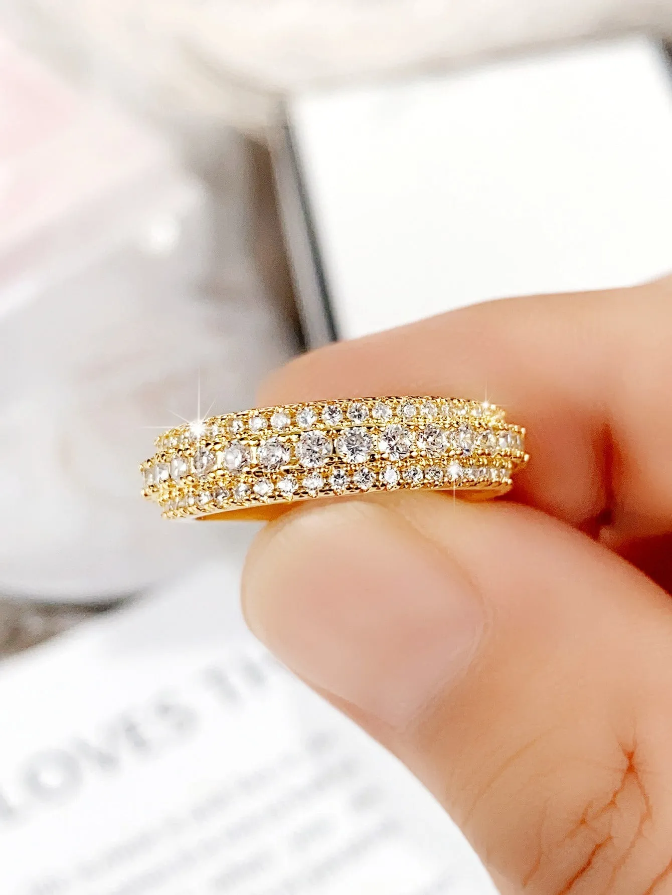 1pc Elegant Cubic Zirconia Ring For Women For Valentine's Day Gift Anniversary Party Jewelry