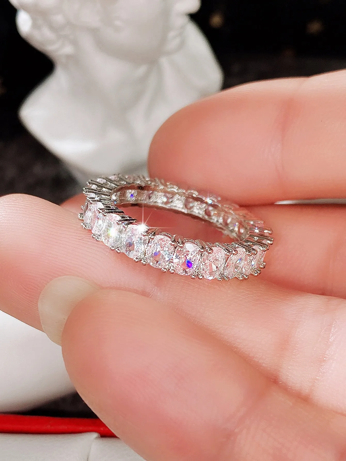 1pc Elegant Cubic Zirconia Ring For Women For Valentine's Day Gift Anniversary Party Jewelry