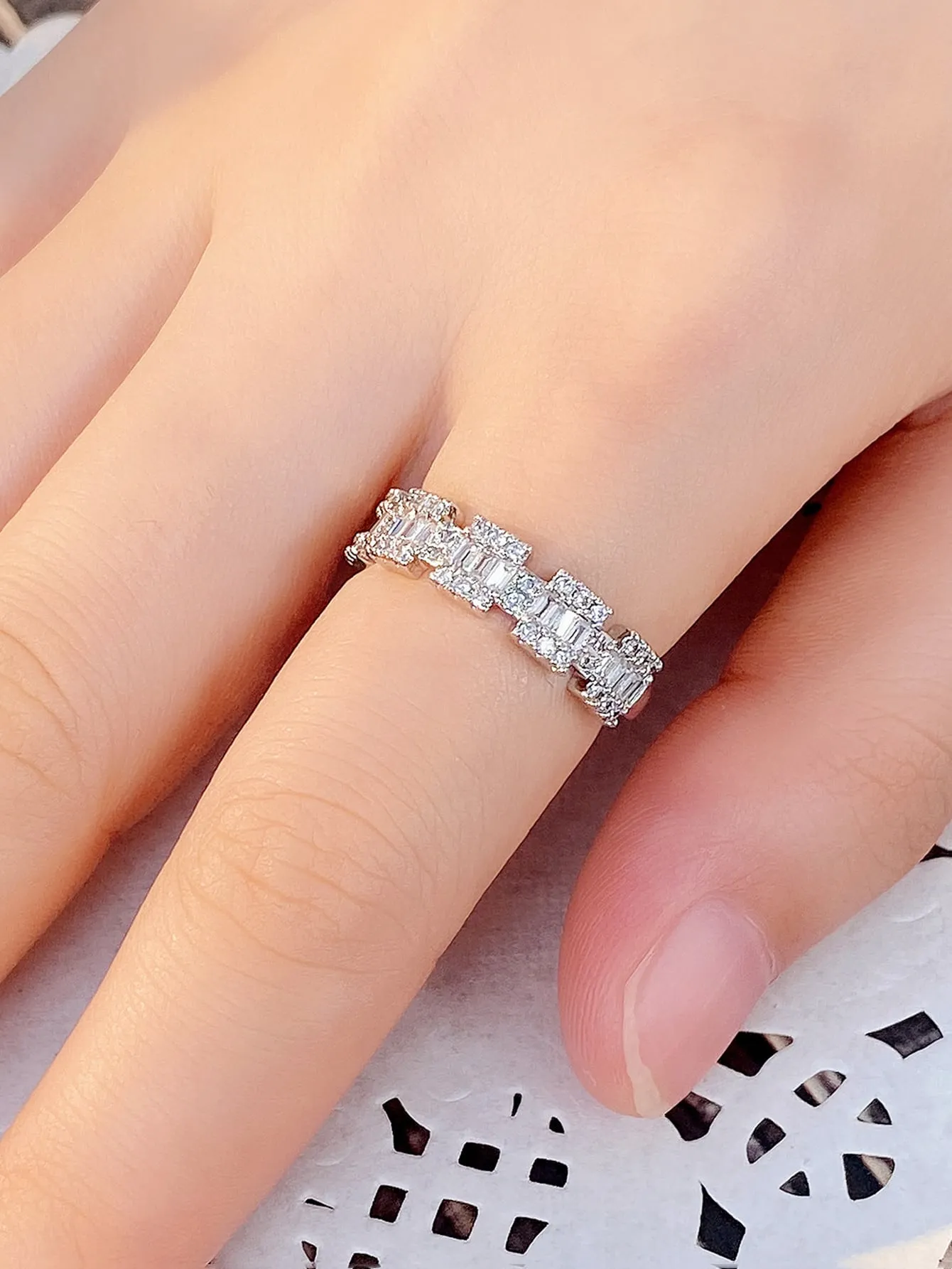 1pc Elegant Cubic Zirconia Ring For Women For Valentine's Day Gift Anniversary Party Jewelry