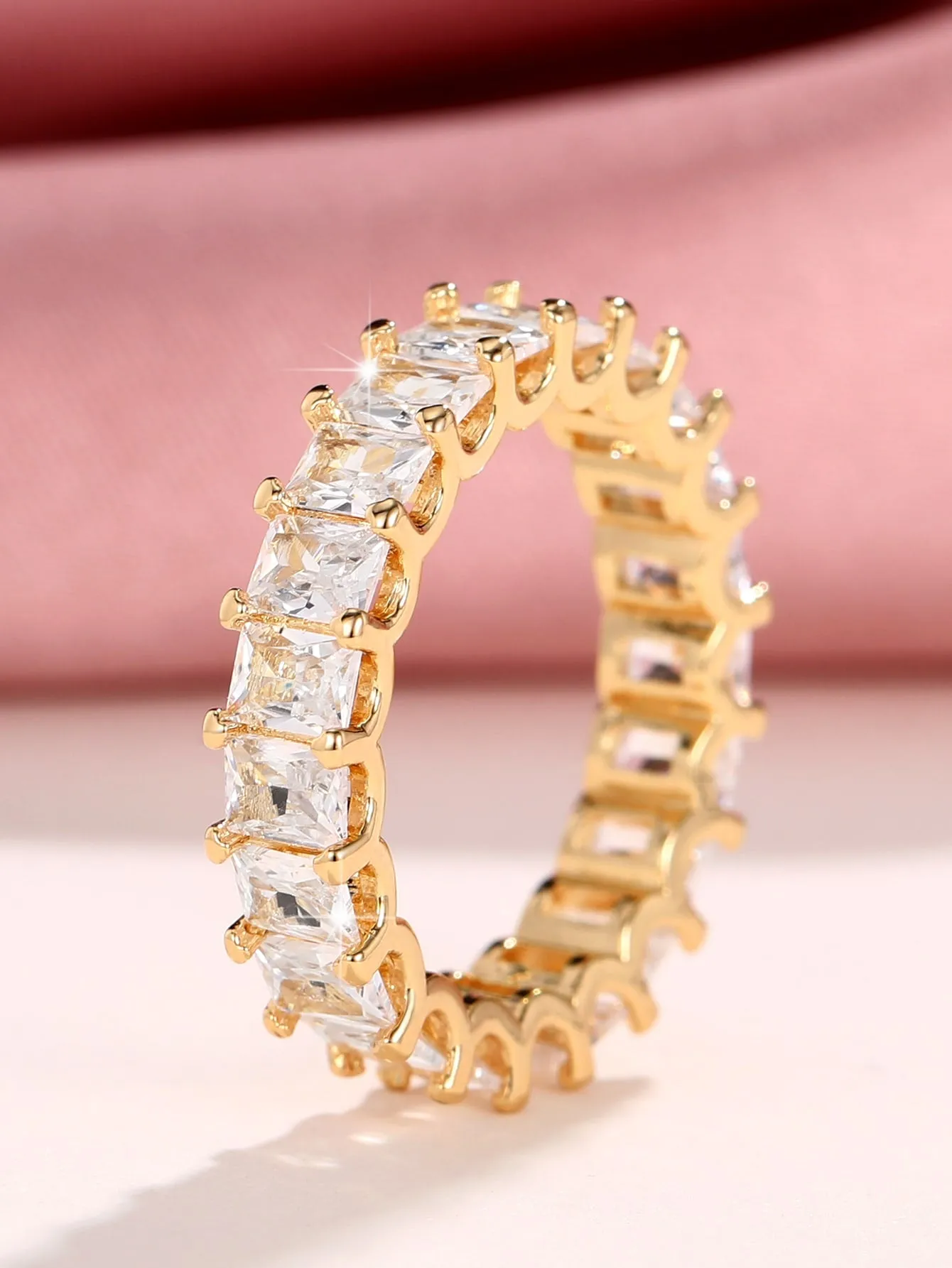 1pc Elegant Cubic Zirconia Ring For Women For Valentine's Day Gift Anniversary Party Jewelry