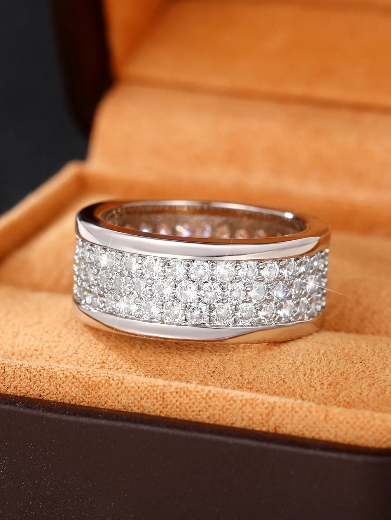 1pc Elegant Cubic Zirconia Ring For Women For Valentine's Day Gift Anniversary Party Jewelry