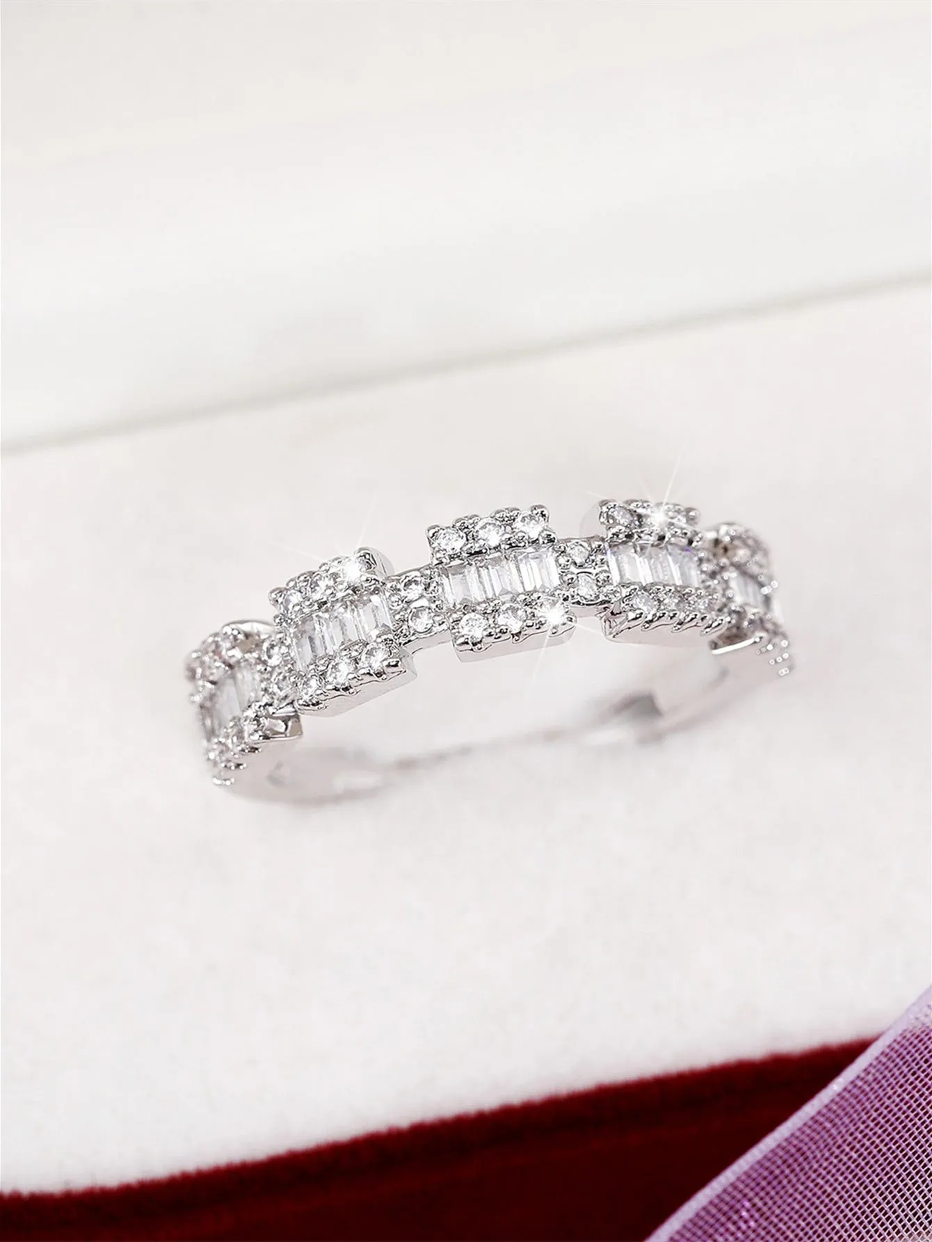 1pc Elegant Cubic Zirconia Ring For Women For Valentine's Day Gift Anniversary Party Jewelry