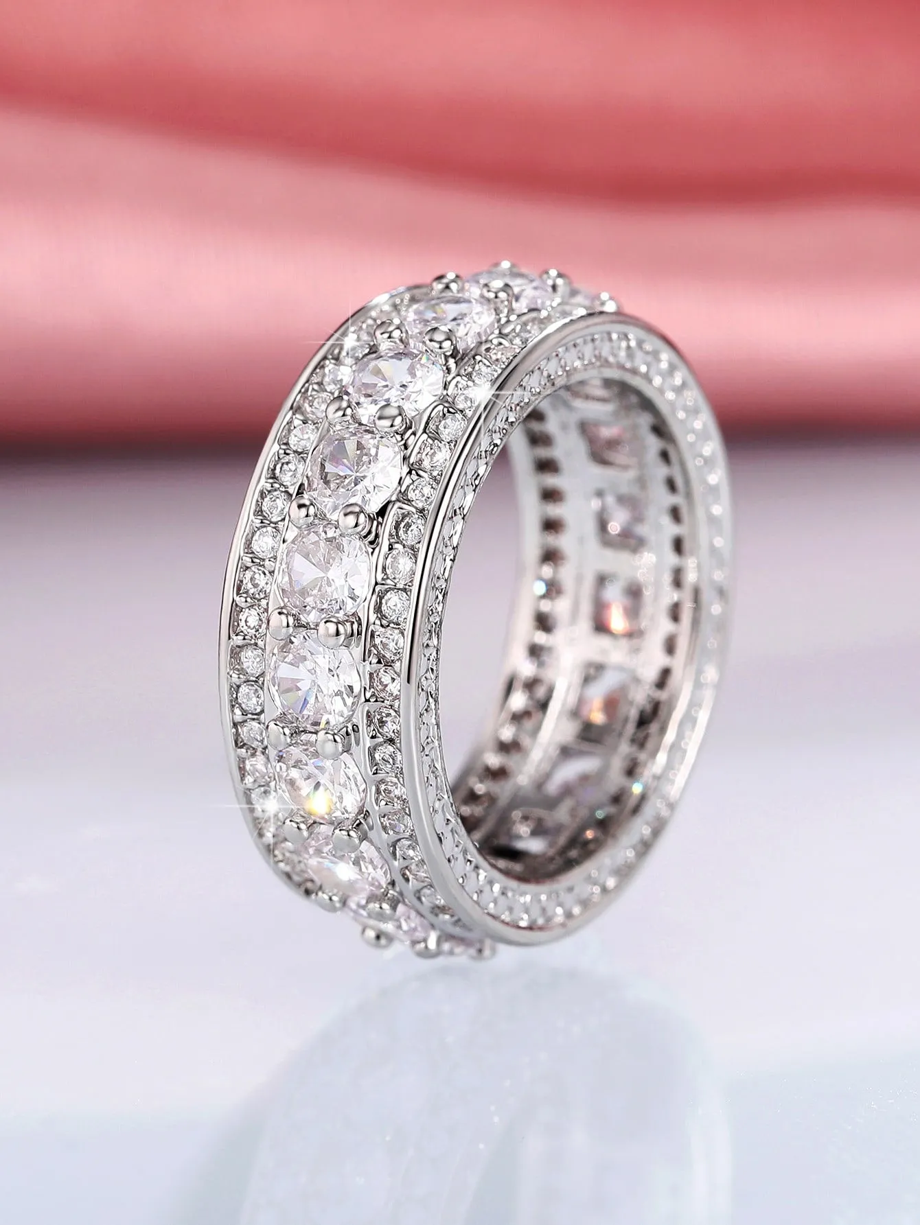 1pc Elegant Cubic Zirconia Ring For Women For Valentine's Day Gift Anniversary Party Jewelry