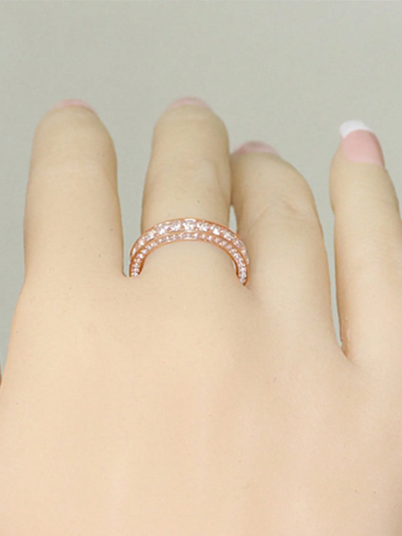 1pc Elegant Cubic Zirconia Ring For Women For Valentine's Day Gift Anniversary Party Jewelry