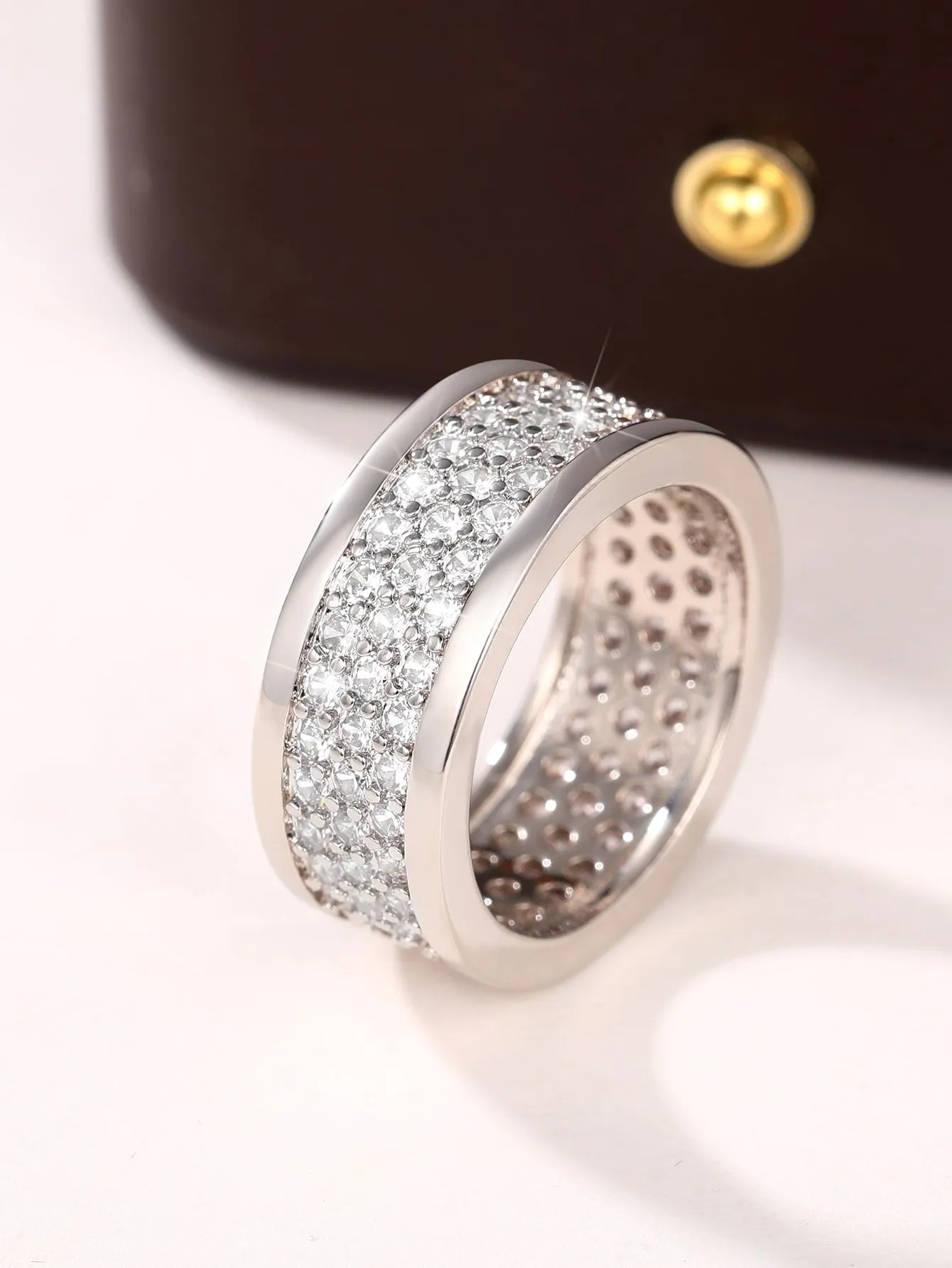 1pc Elegant Cubic Zirconia Ring For Women For Valentine's Day Gift Anniversary Party Jewelry