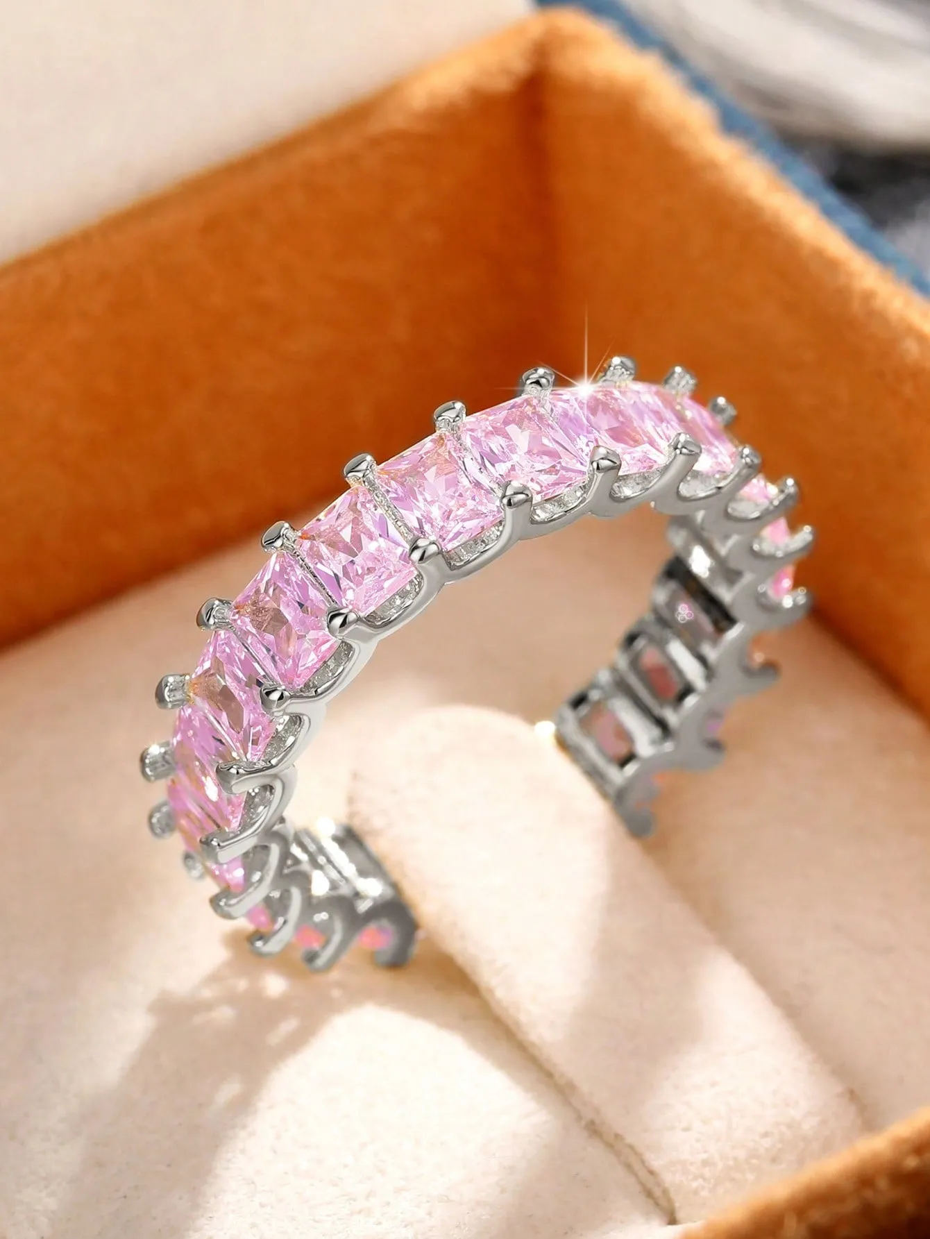 1pc Elegant Cubic Zirconia Ring For Women For Valentine's Day Gift Anniversary Party Jewelry