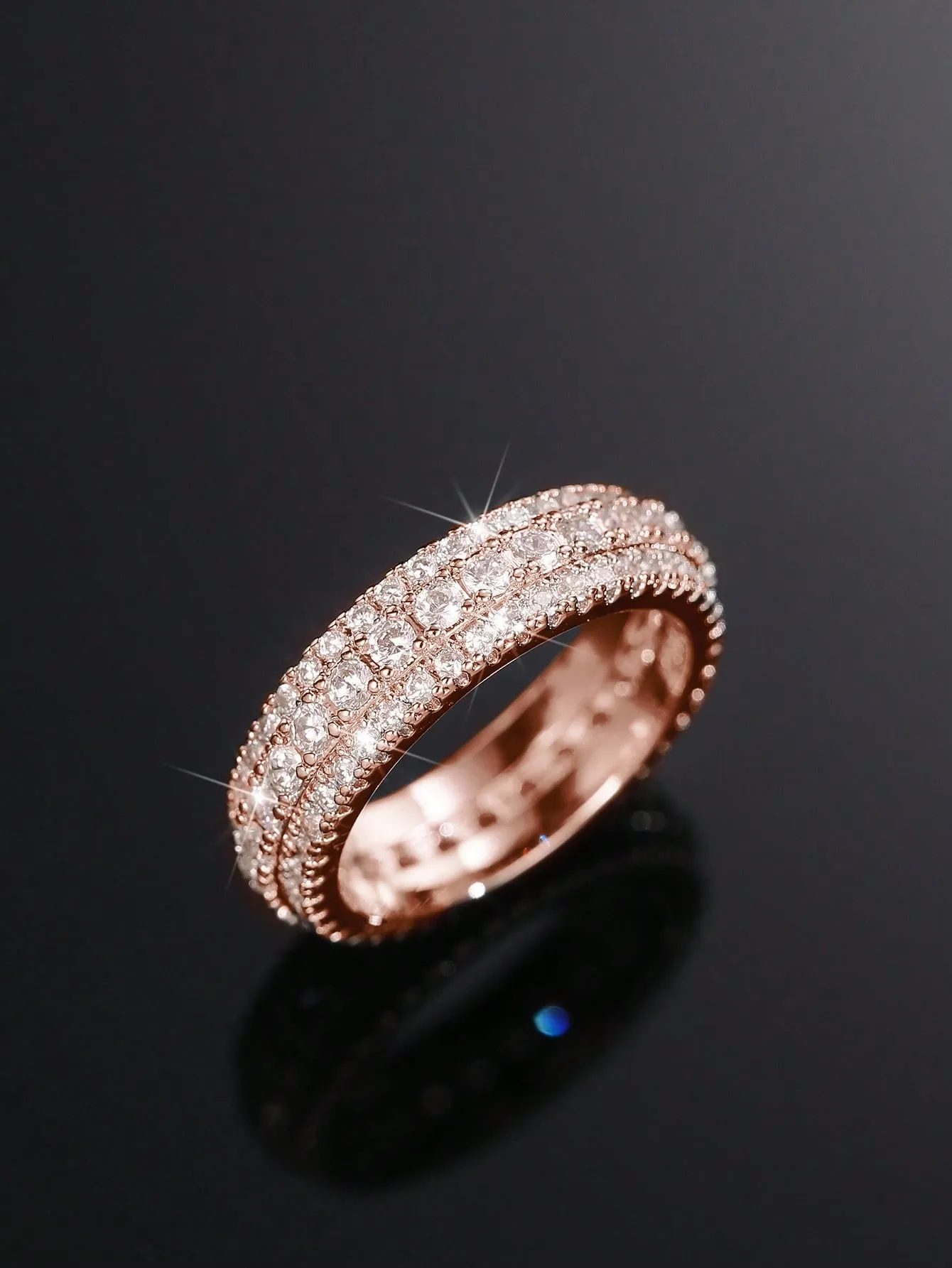 1pc Elegant Cubic Zirconia Ring For Women For Valentine's Day Gift Anniversary Party Jewelry