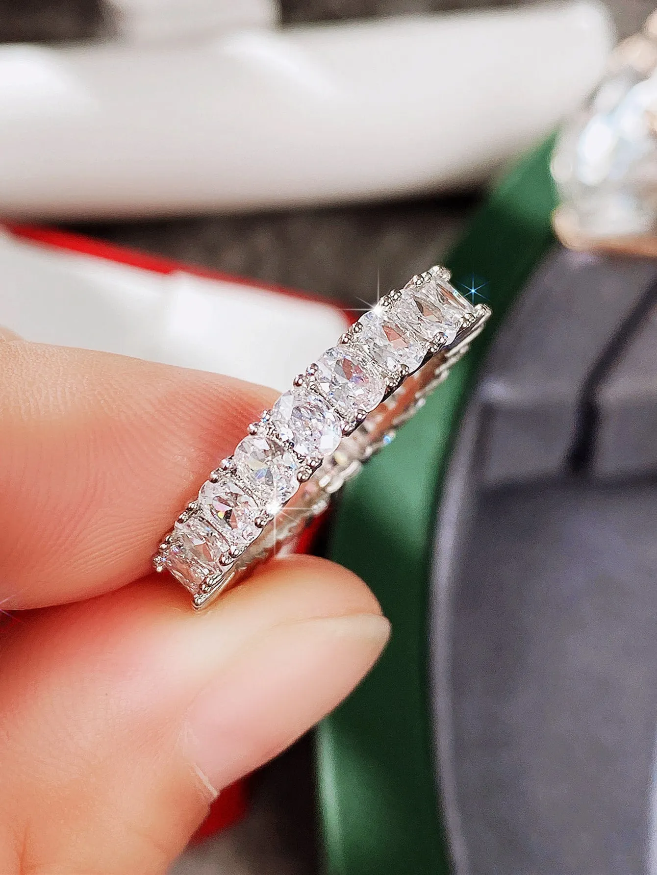 1pc Elegant Cubic Zirconia Ring For Women For Valentine's Day Gift Anniversary Party Jewelry