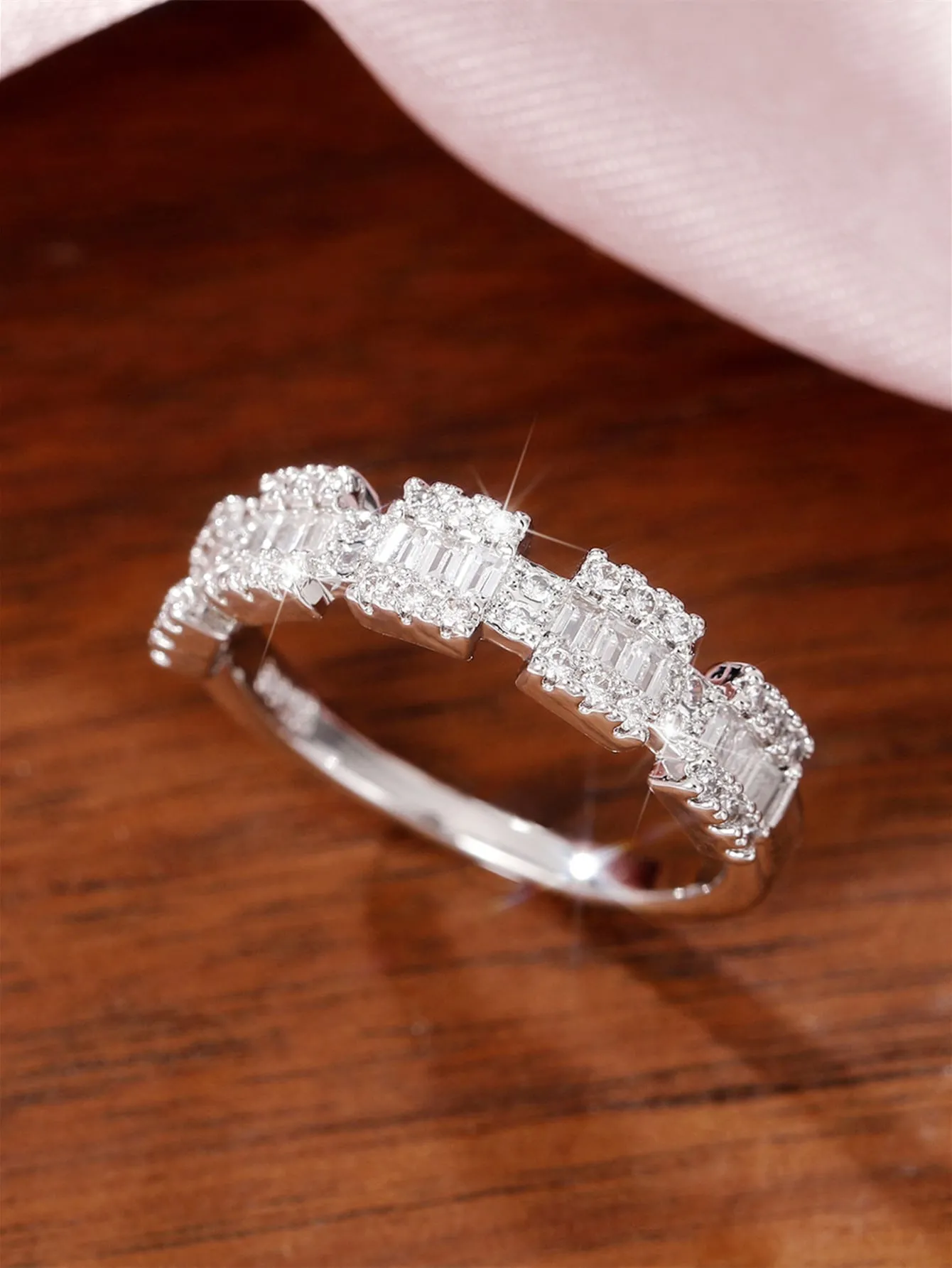 1pc Elegant Cubic Zirconia Ring For Women For Valentine's Day Gift Anniversary Party Jewelry