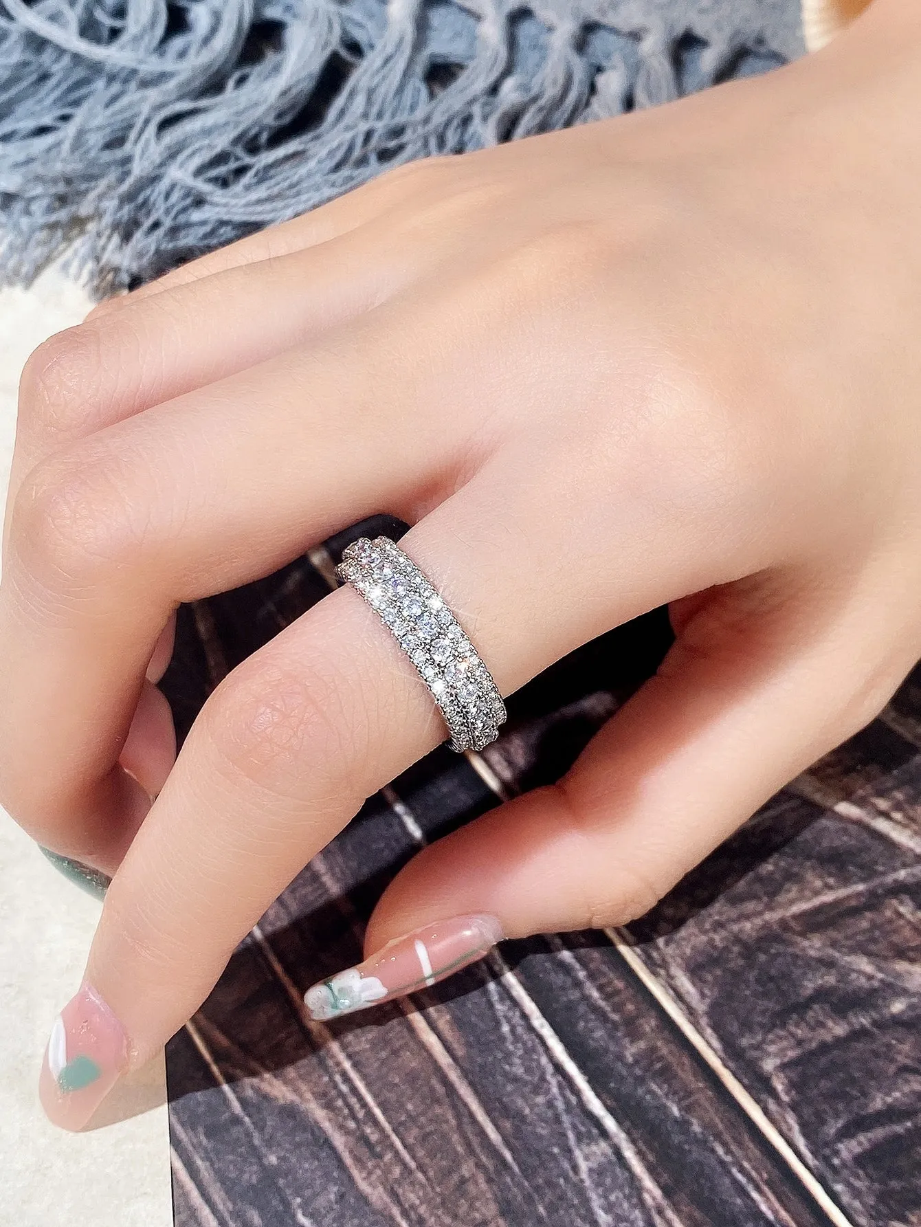 1pc Elegant Cubic Zirconia Ring For Women For Valentine's Day Gift Anniversary Party Jewelry