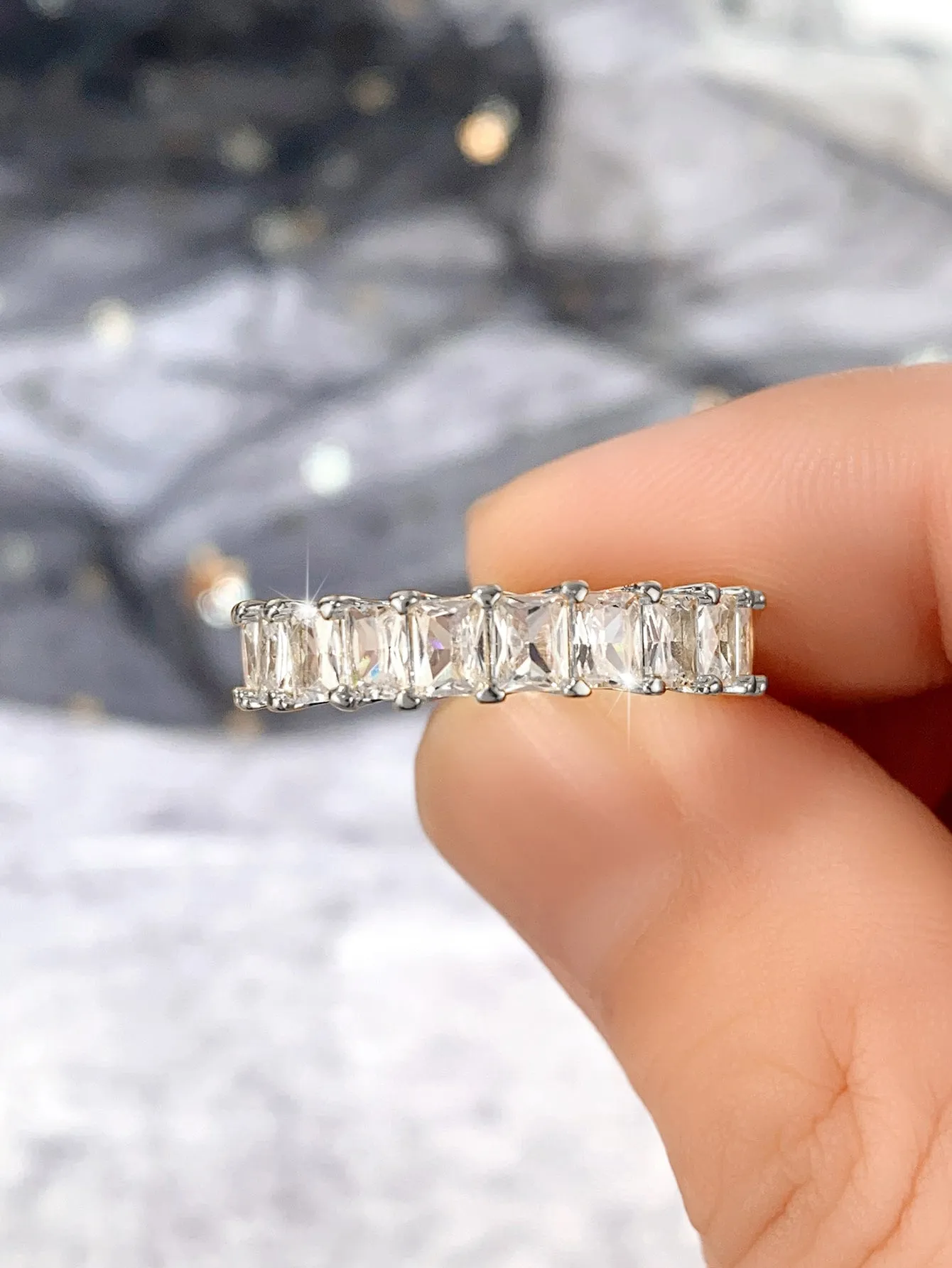 1pc Elegant Cubic Zirconia Ring For Women For Valentine's Day Gift Anniversary Party Jewelry