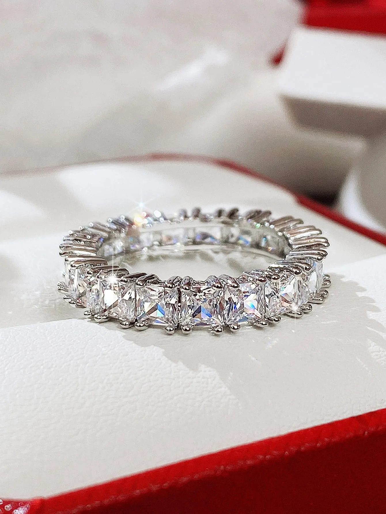 1pc Elegant Cubic Zirconia Ring For Women For Valentine's Day Gift Anniversary Party Jewelry