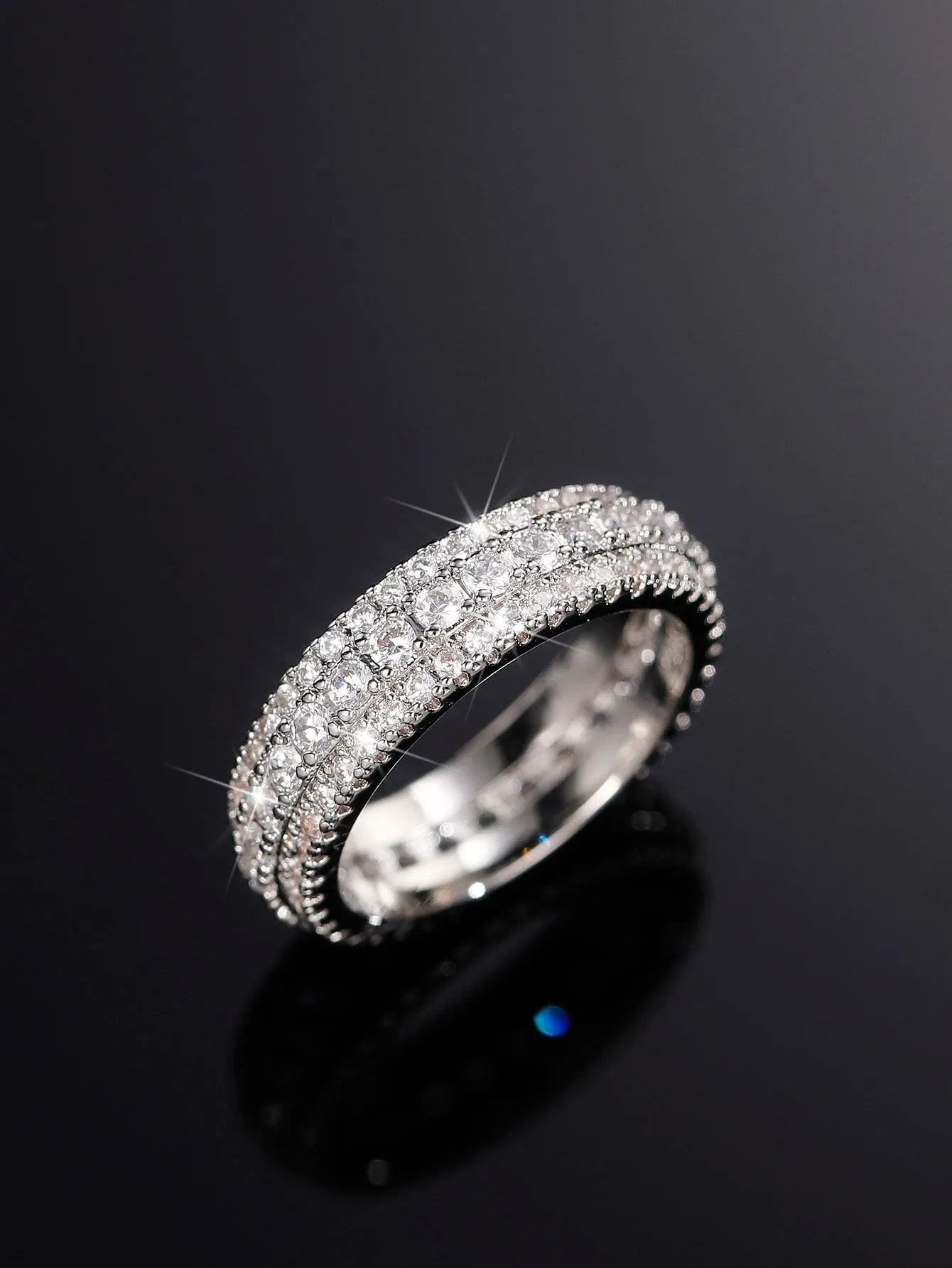 1pc Elegant Cubic Zirconia Ring For Women For Valentine's Day Gift Anniversary Party Jewelry