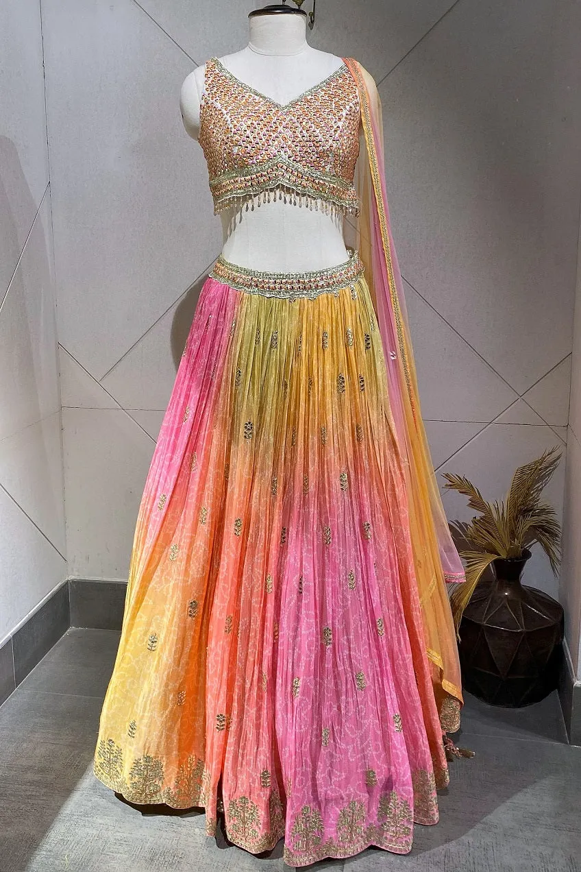 310014-Multicolor Lehenga With Dupatta