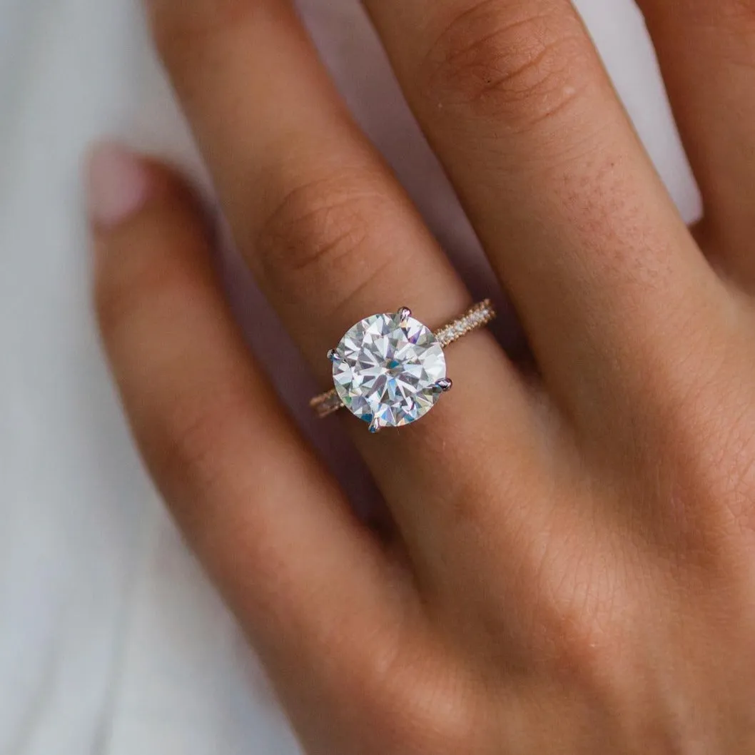 5ct Round Cut Moissanite Engagement Ring