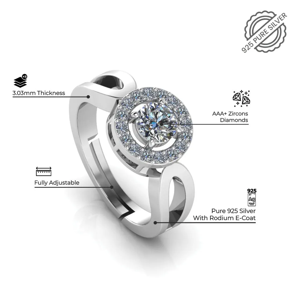 925 Pure Starling Silver Glamaeria and Classy Status Special Couple's Ring