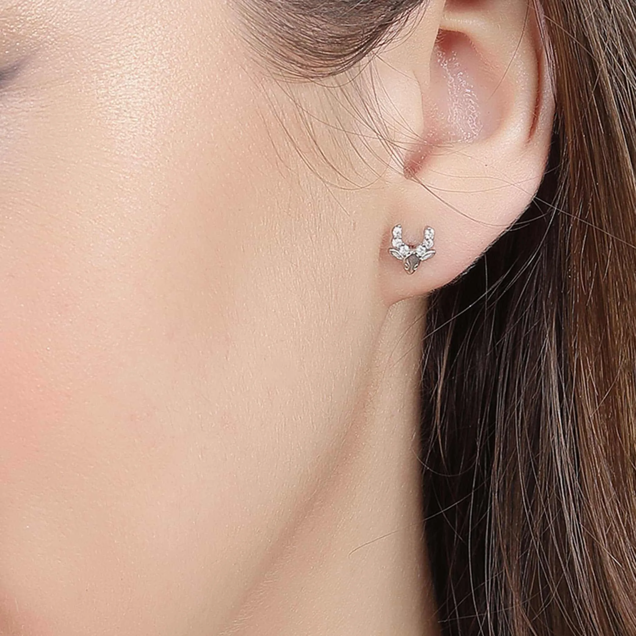 925 Silver Deer Stud Earring