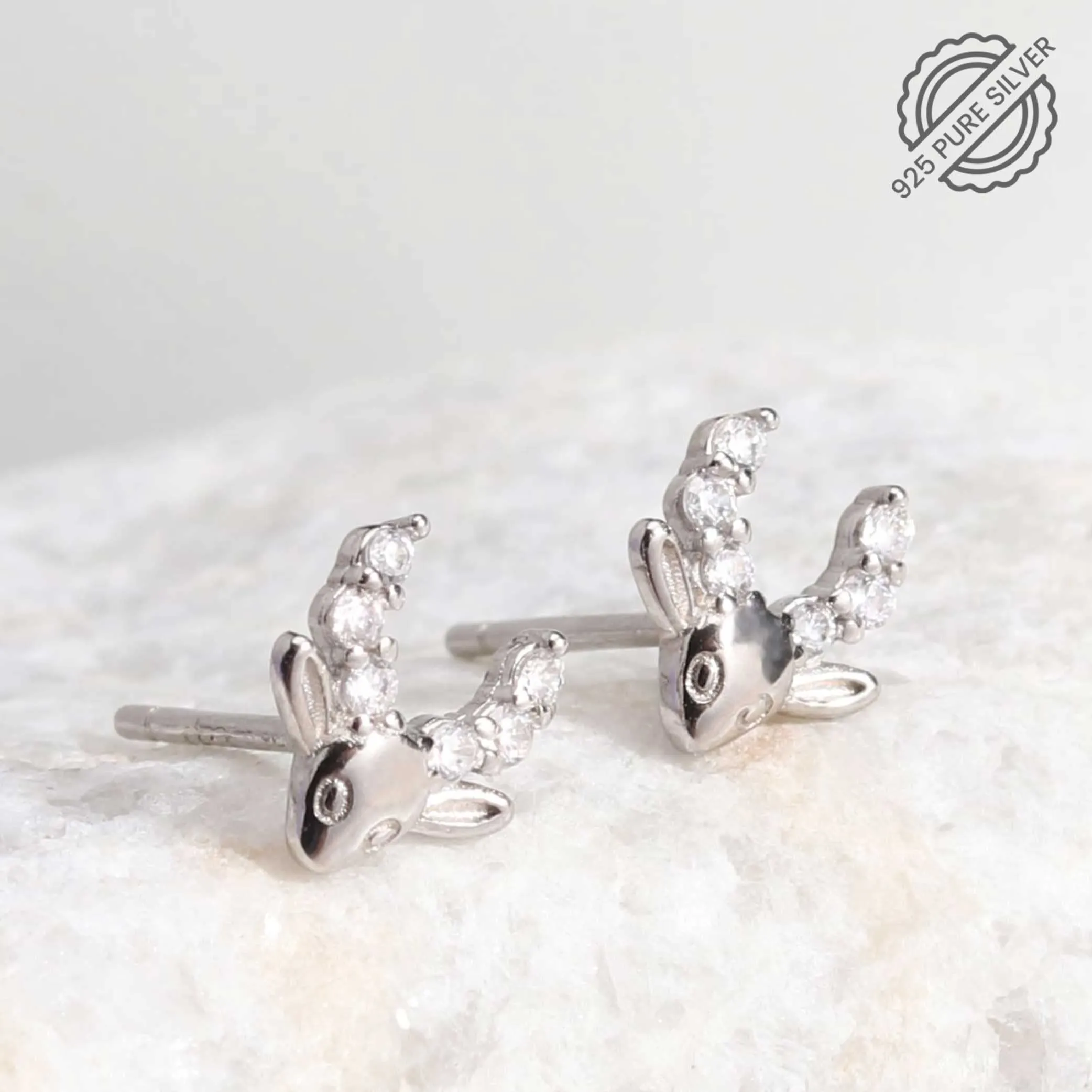 925 Silver Deer Stud Earring