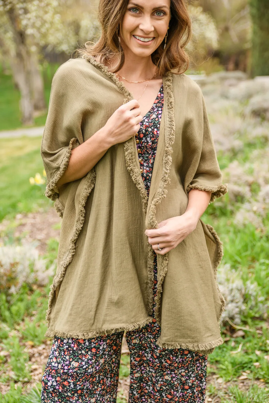 Adrift Memories Kimono in Green