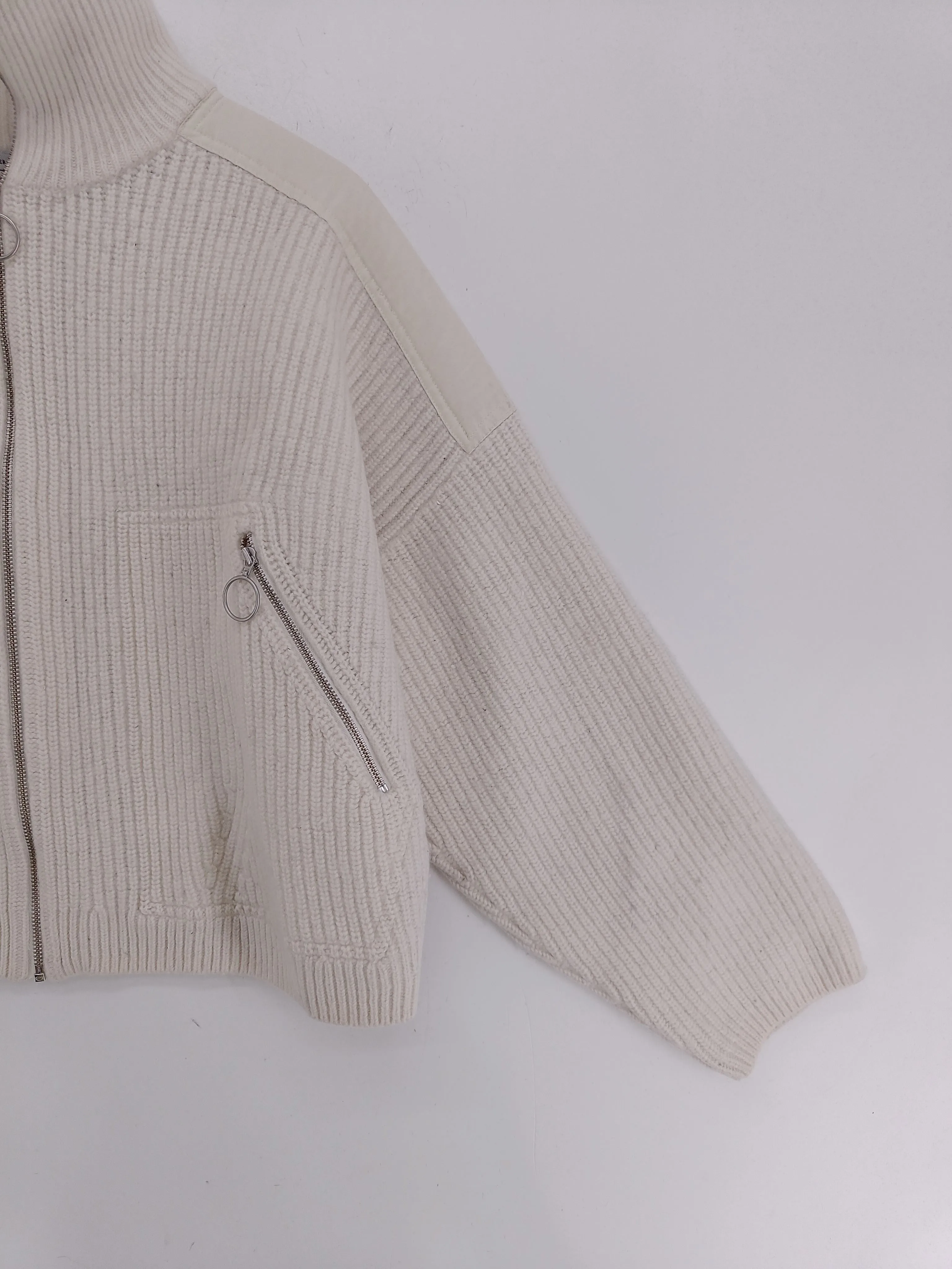 & Other Stories Women's Cardigan M White 100% Wool