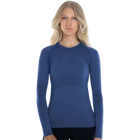 Anique Long Sleeve Crew Shirt in Blueberry - Women's Large (10)