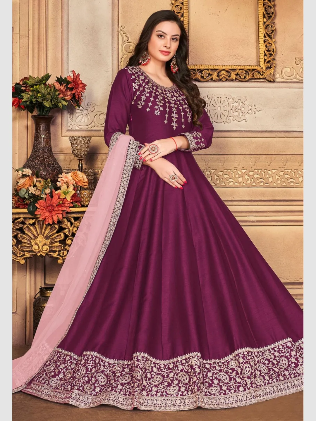 Art Silk - Anarkali Dress