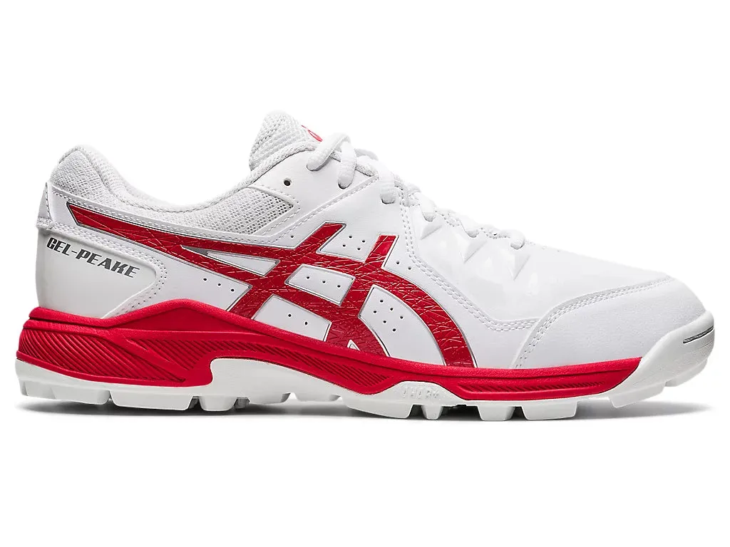 Asics Gel Peake Men's Cricket Shoes - White/Electric Red