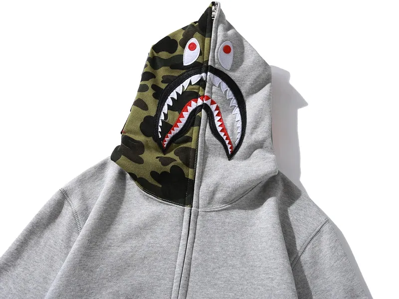 BAPE Shark Full-Zip Hoodie (FW23) Grey