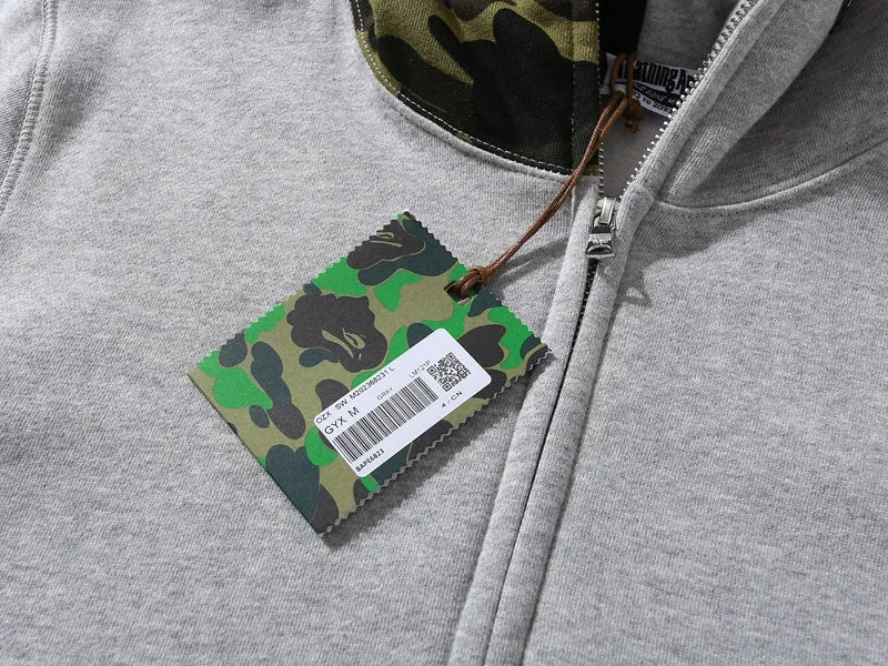 BAPE Shark Full-Zip Hoodie (FW23) Grey