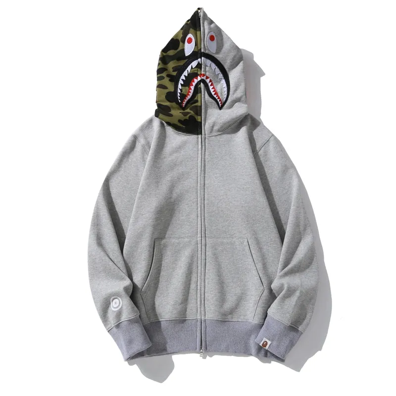 BAPE Shark Full-Zip Hoodie (FW23) Grey