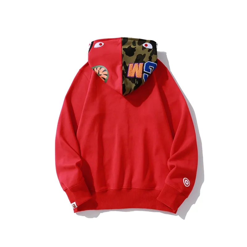 BAPE Shark Full-Zip Hoodie (FW23) Red