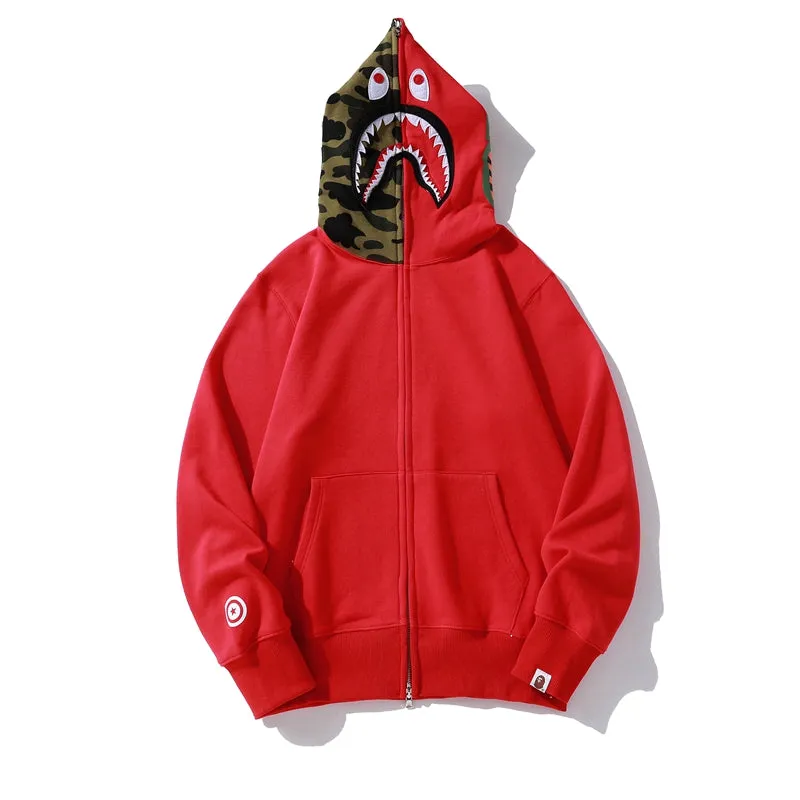 BAPE Shark Full-Zip Hoodie (FW23) Red