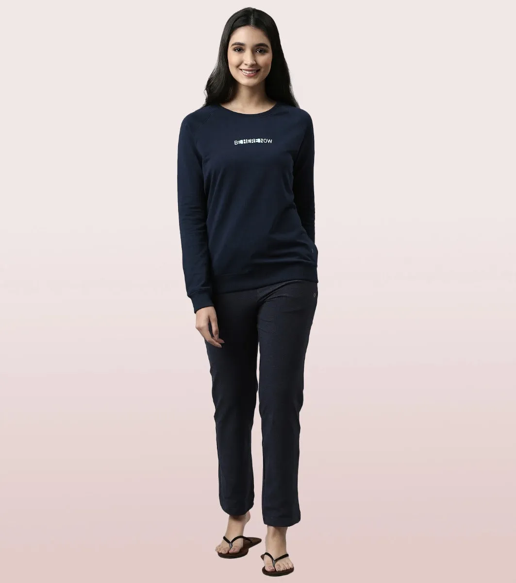 Basic Sweat | Long Sleeve Basic Pop Over Sweatshirt With Mindful Graphic