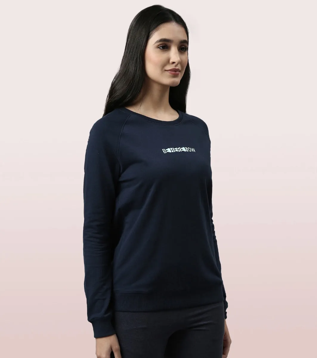 Basic Sweat | Long Sleeve Basic Pop Over Sweatshirt With Mindful Graphic