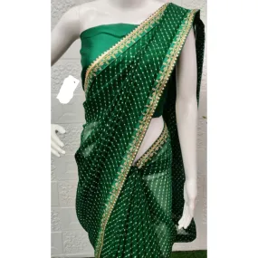 Beautiful Georgette Leheriya Designer Sarees with blouse piece