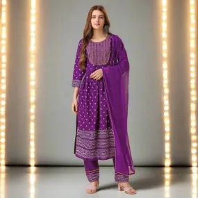 Beautiful Party Wear Women Naira cut Kurta Suit