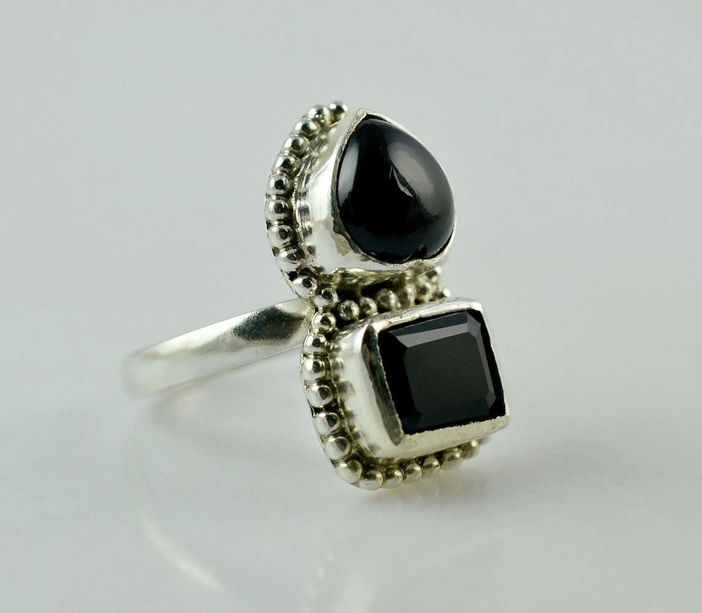 Black Onyx Silver Ring 925 Solid Sterling Silver Handmade Jewelry