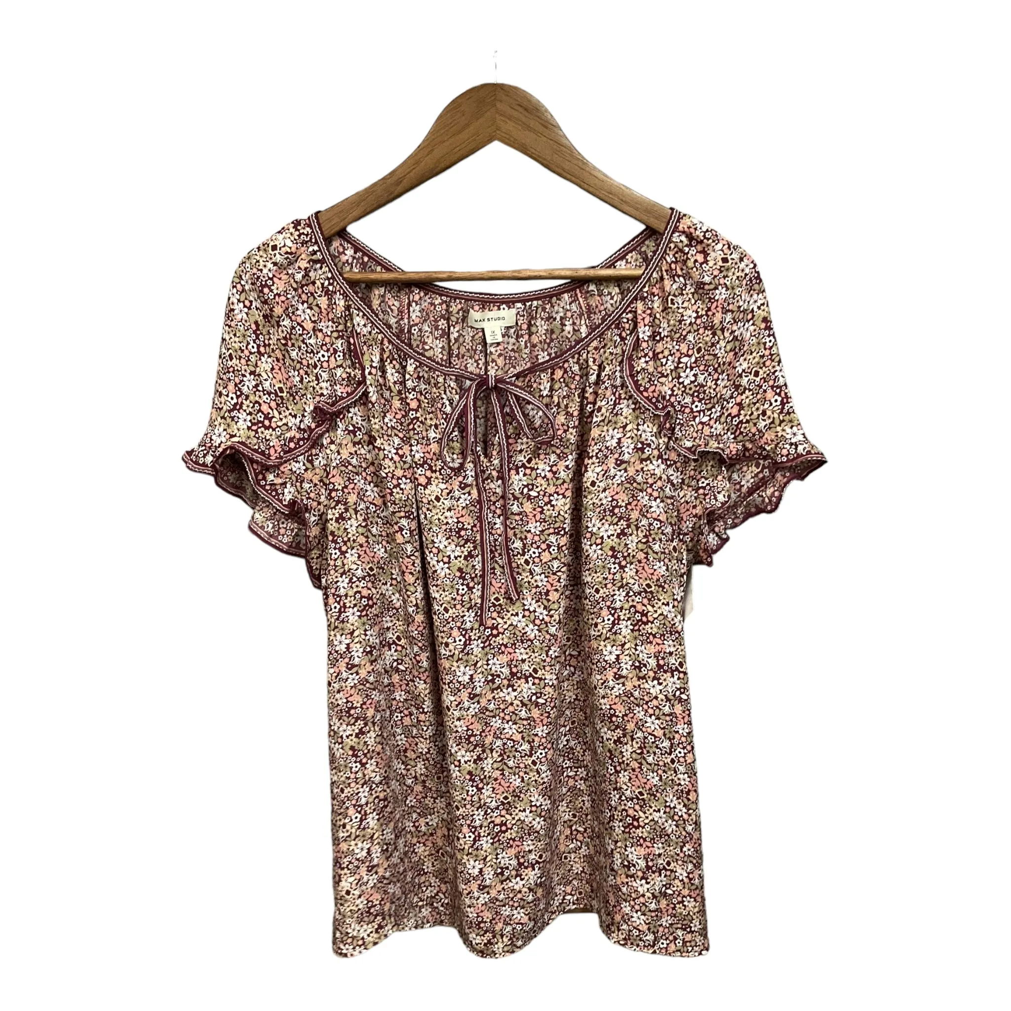 Blouse Sleeveless By Max Studio In Floral Print, Size: 1x