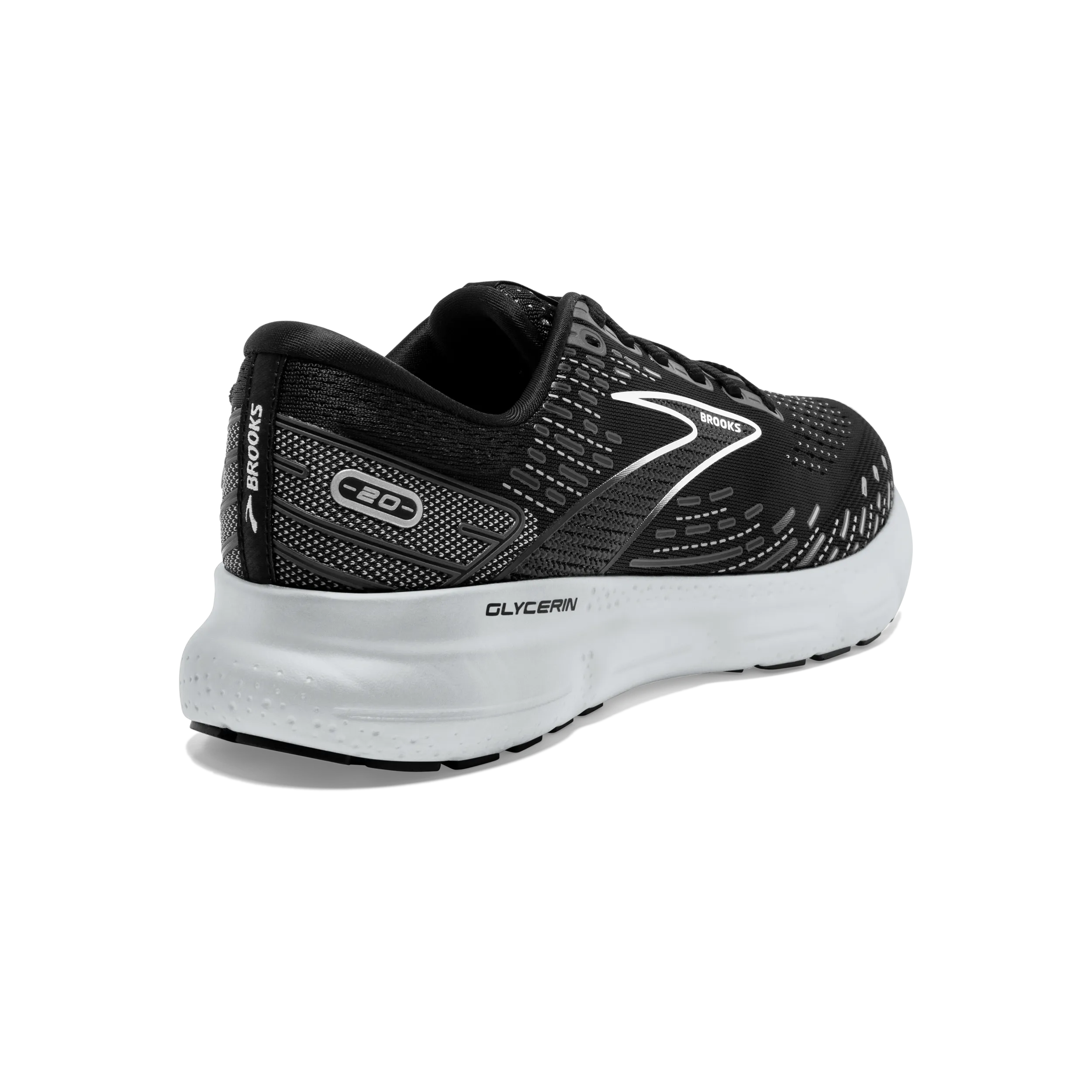 Brooks Glycerin 20 (D Width) - Black/White/Alloy (Womens)