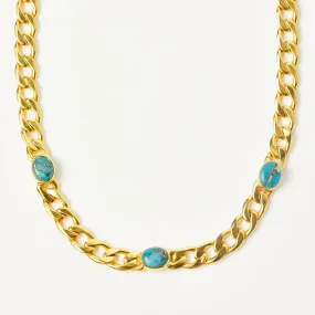 Carrie Copper Turquoise Curb Chain