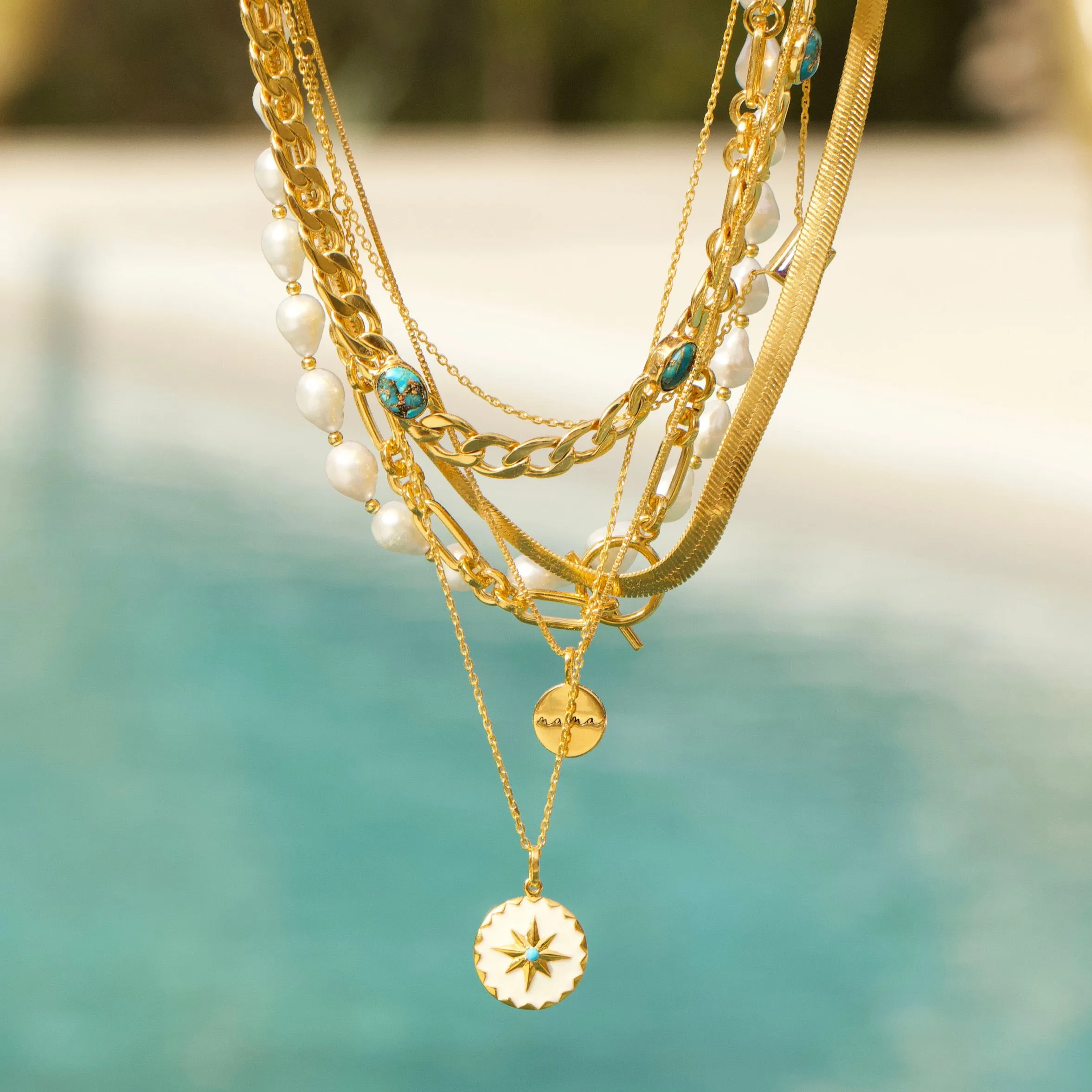 Carrie Copper Turquoise Curb Chain