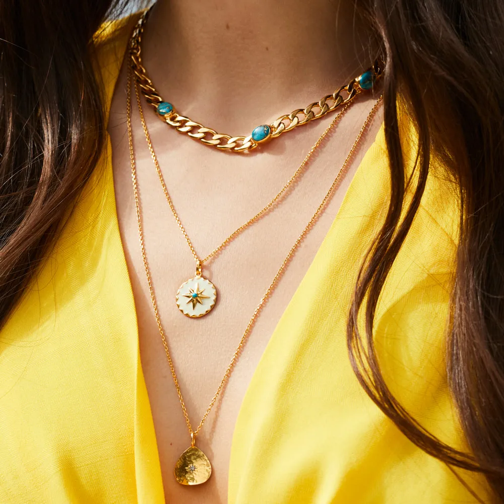 Carrie Copper Turquoise Curb Chain