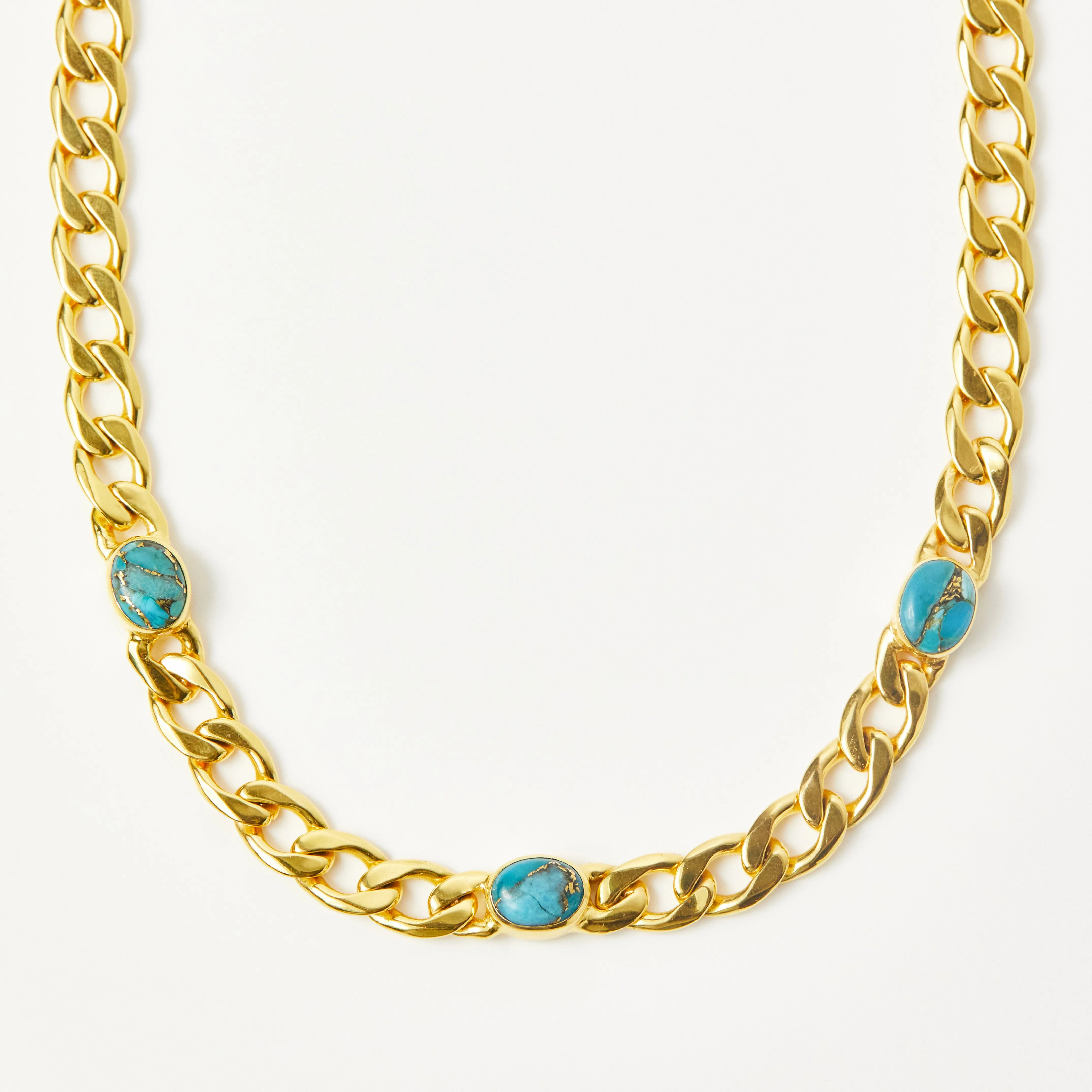 Carrie Copper Turquoise Curb Chain