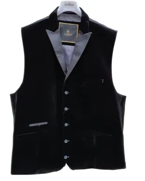 Cavani Rosa Black Velvet Tuxedo Lapel Waistcoat