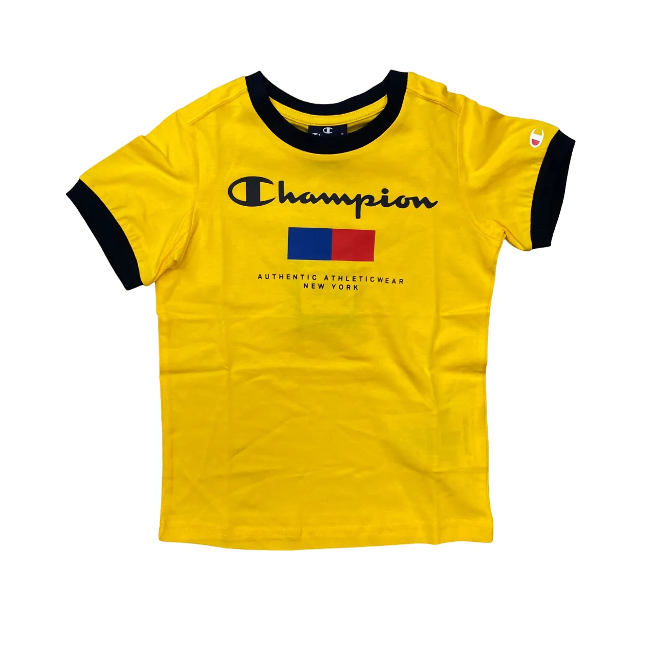 Champion boy's outfit in cotton t-shirt and shorts 306699 YS011 yellow blue