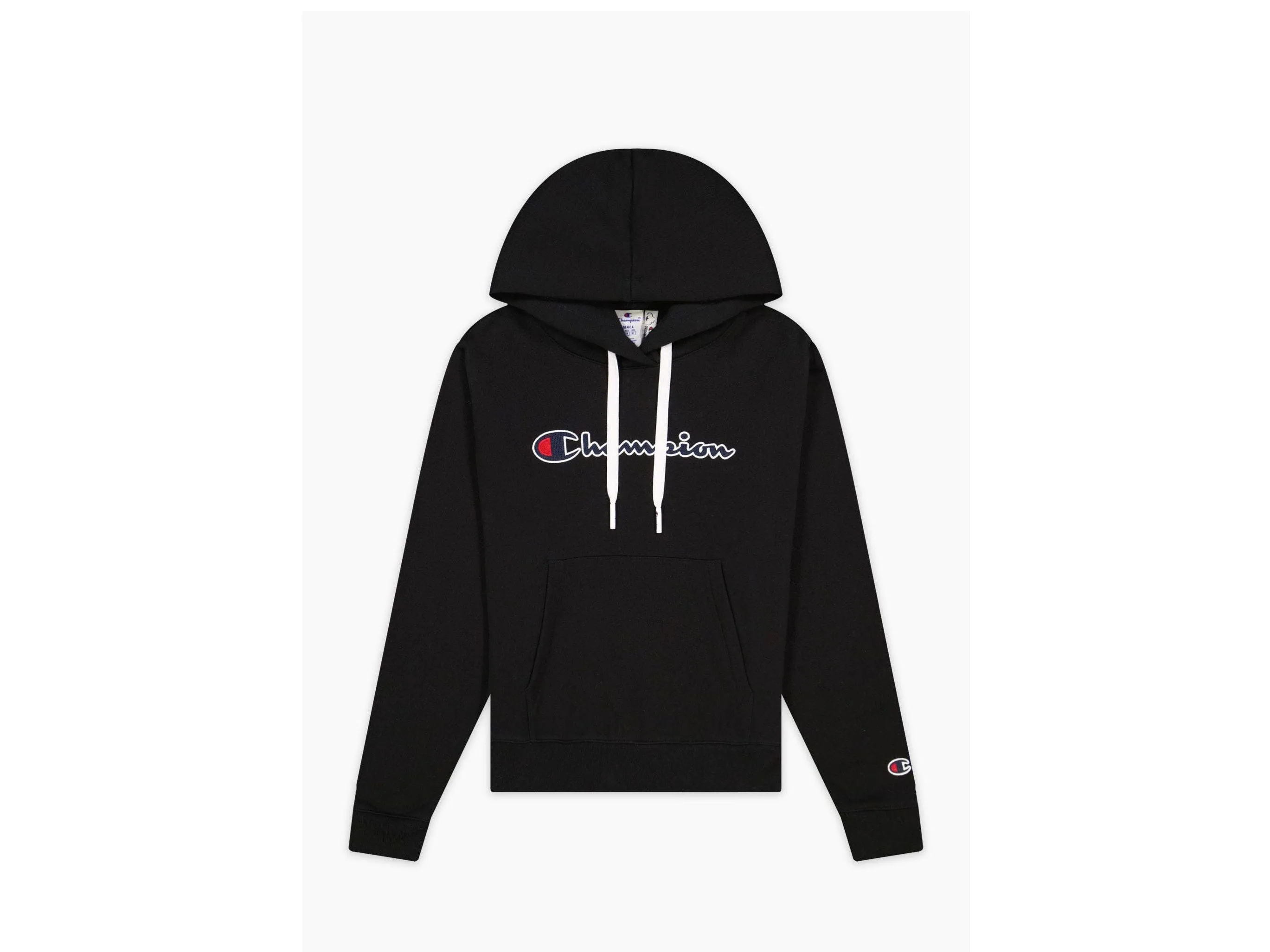 CHAMPION Felpa Cappuccio Logo Nero 114461