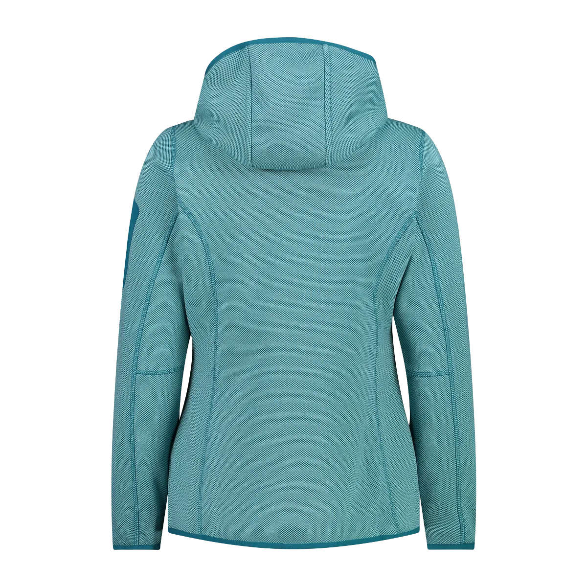 CMP Women's Mélange Knit-Tech Hooded Heavy Full Zip Fleece (Acqua-Teal)