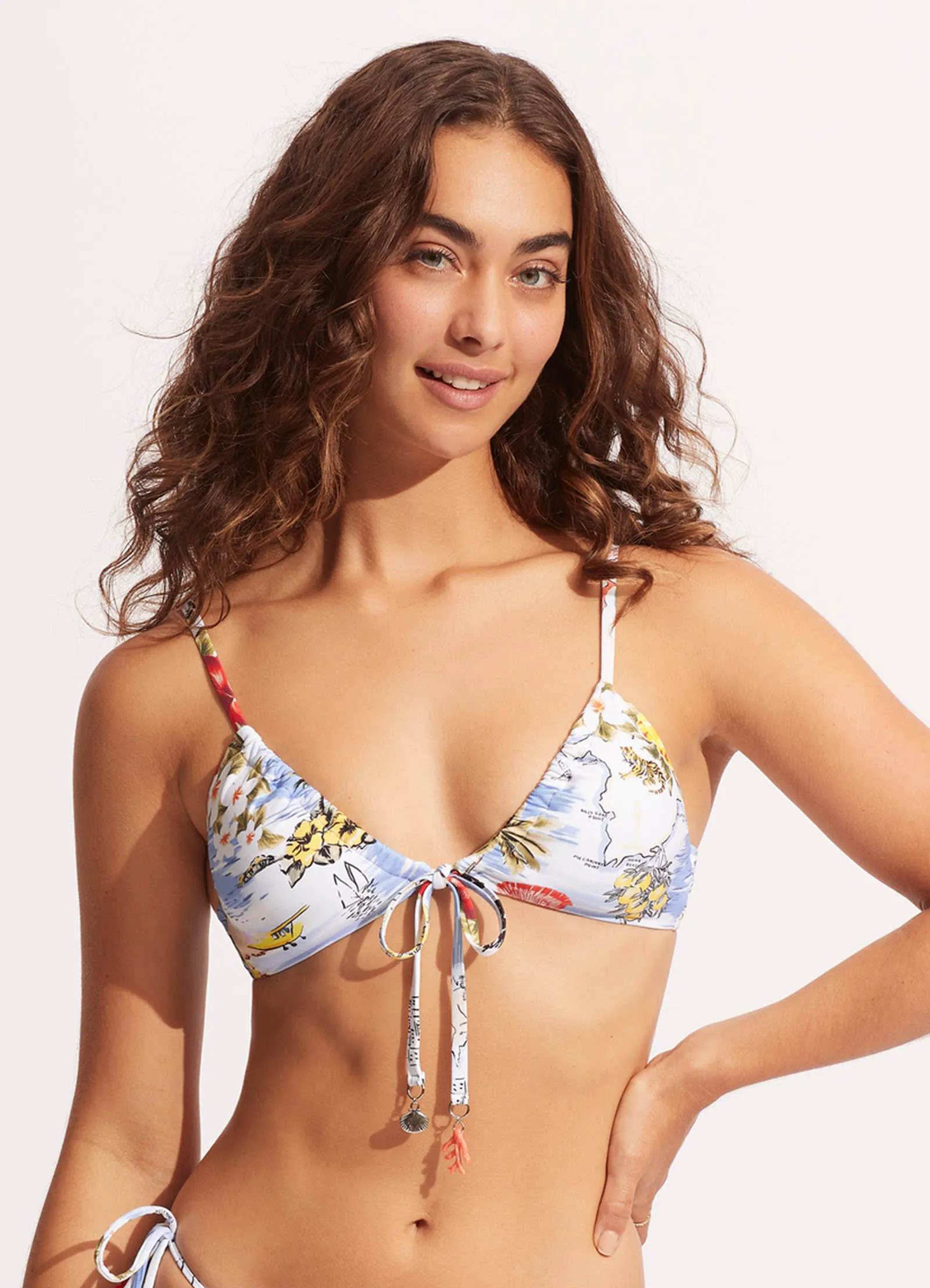 Coast To Coast Drawstring Bralette - Powder Blue